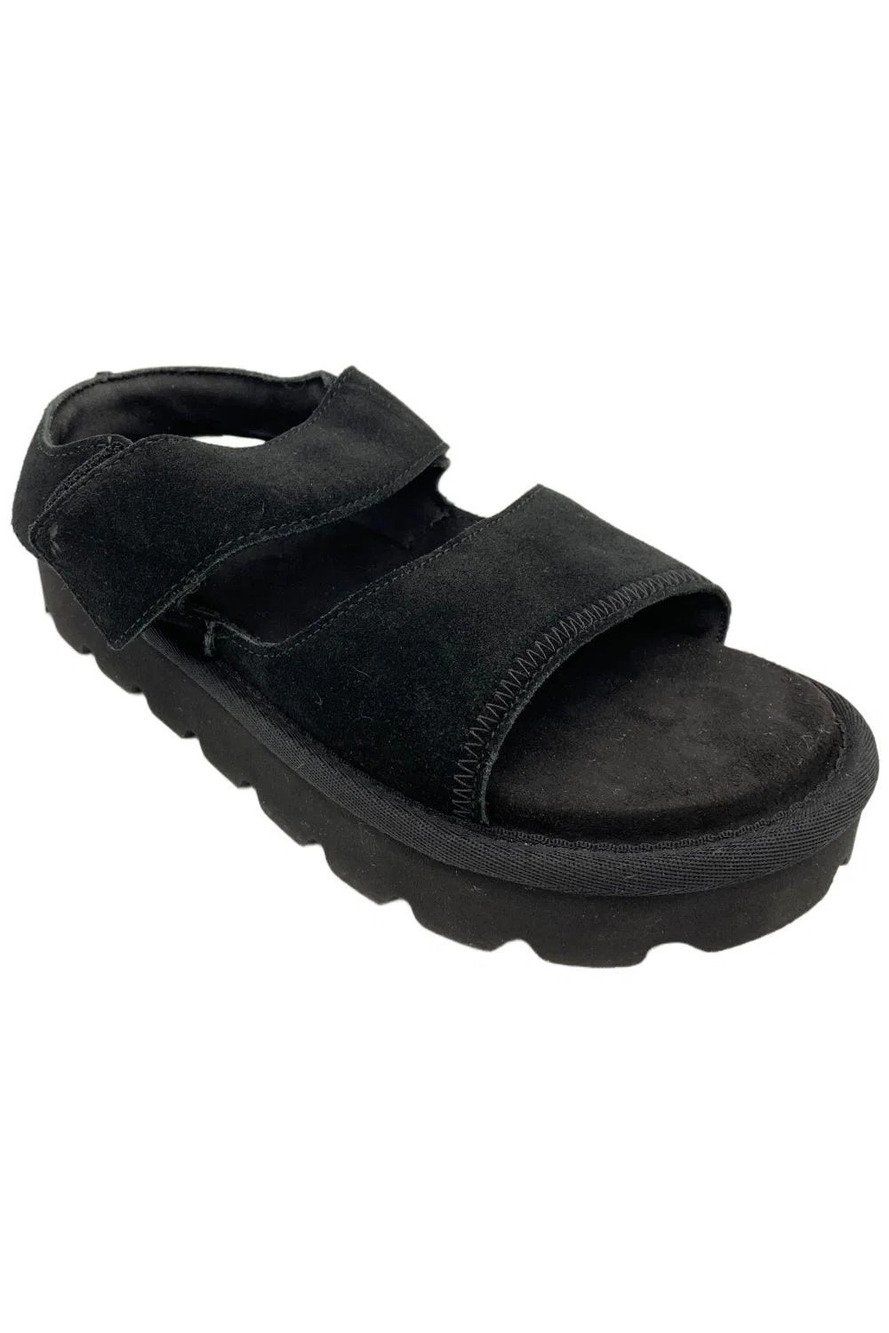 Koolaburra by UGG Women's Tizz Suede Adjustable Sandals Black - Medium